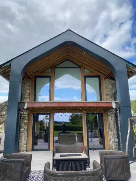 Frameless glass balustrade installation south Wales, Cardiff on a beautiful barn conversion.